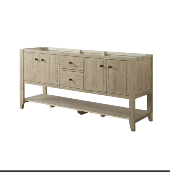Fairmont Designs River View 72" Double Bowl Open Shelf Vanity - Toasted Almond